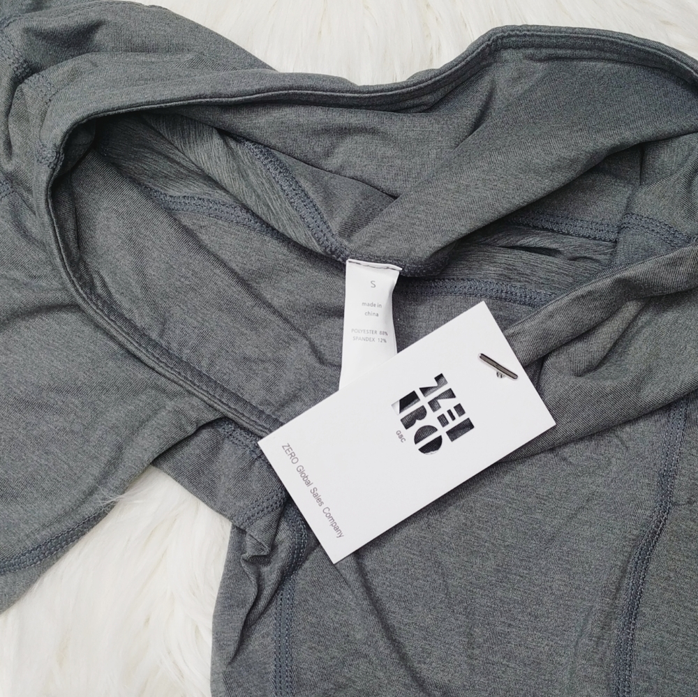 {Zero} NEW Grey Athletic Leggings With Pockets - Picture 2 of 3